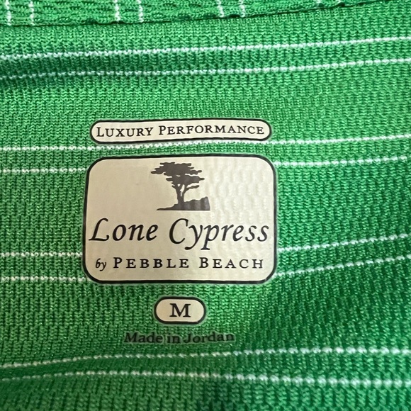 Pebble Beach Bright Green Narrow-Striped Polo - Picture 3 of 4